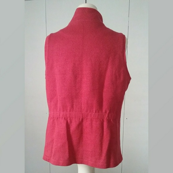 Coldwater Creek Red Knit Zip Up Vest - Picture 3 of 7